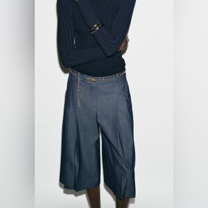 Zara long shorts with chain, indigo